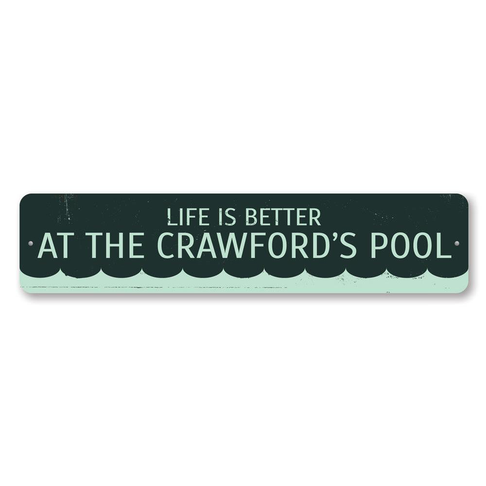 Life Is Better At The Pool Custom Aluminum Sign Lizton Sign Shop, Inc