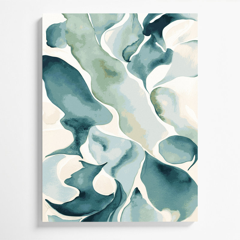 Abstrait aquarelle, art mural beige sur toile 79, H 14 po x l 11 po