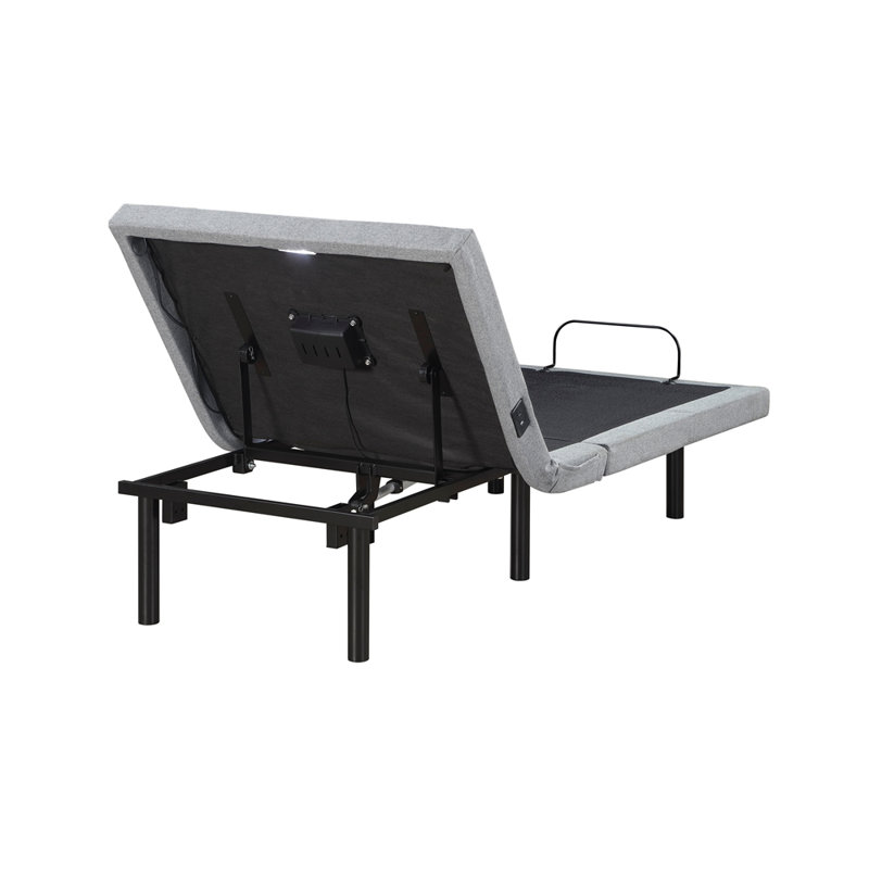 Structure de lit simple de taille simple de luxe XL Positions réglables Massage à puissance zéro gravité Ports de charge à lumière légère Revêtement en métal robuste 1pc