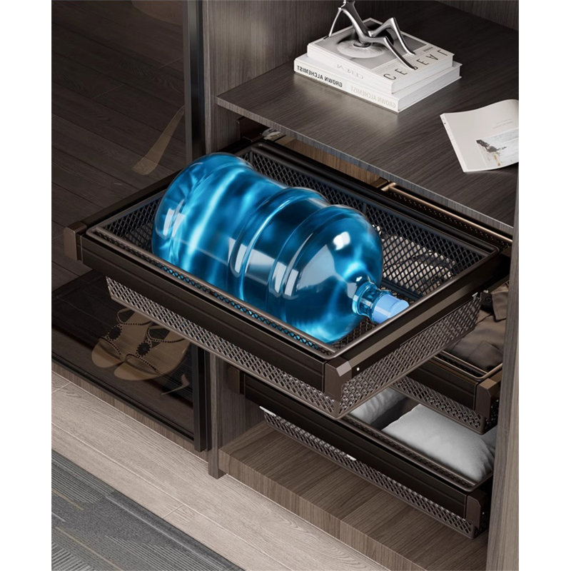 Système de rangement pour garde-robe coulissant en alliage d'aluminium et en ABS avec support à pantalons intégré