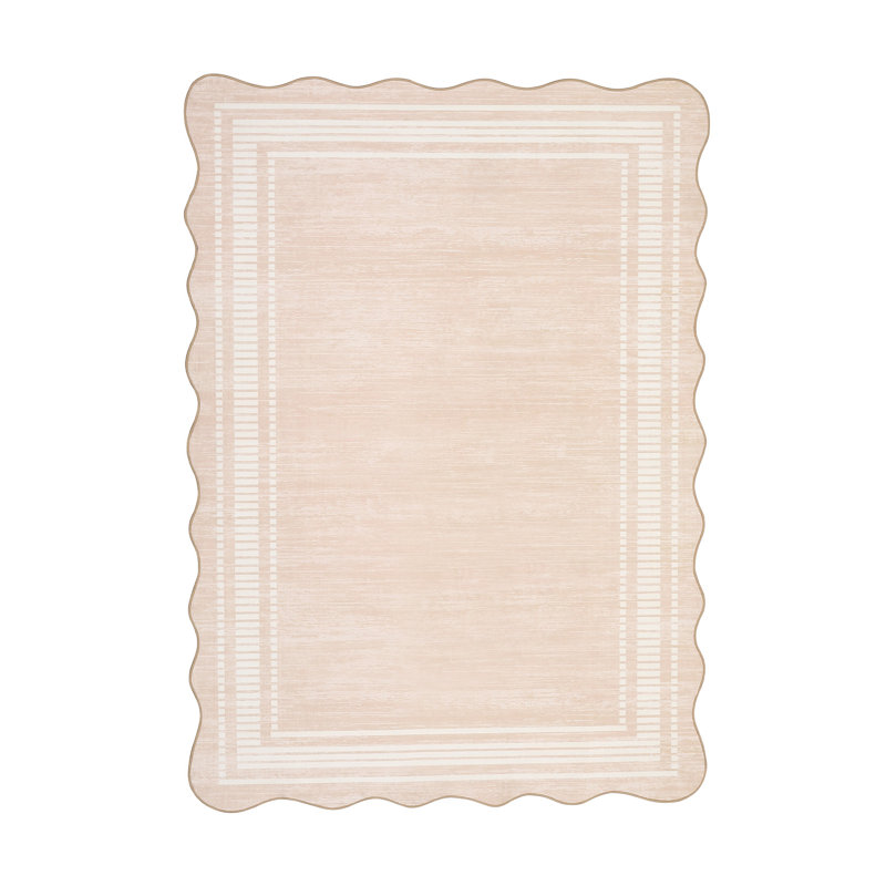 8 x 10 ft Light Taupe Rectangular Polyester Bedroom Living Room Dining Room Nursery Room Solid Indoor Modern Non Slip Machine Washable Area Rug