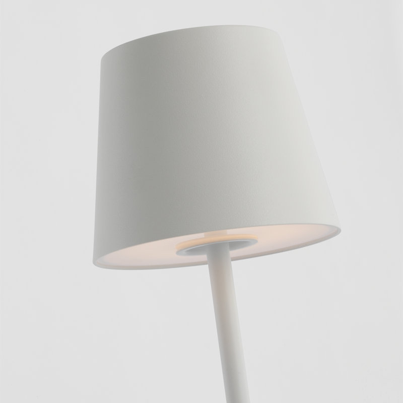 Nevis Short Accent Rechargeable Table Lamp, White