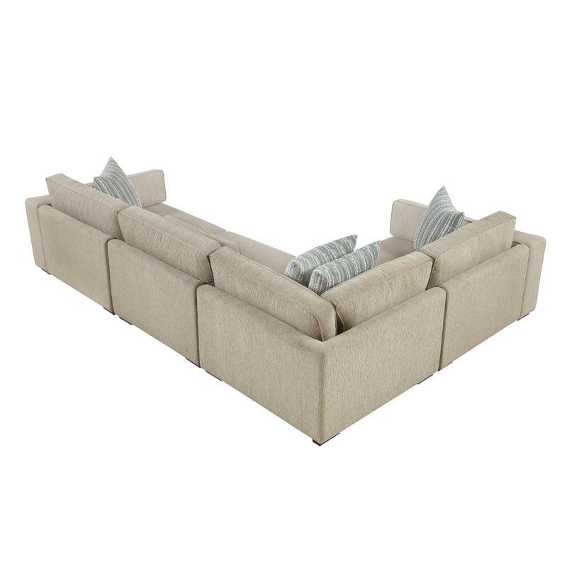 Canapé modulaire 4 pièces Geweldig Pewter, H 33 po x l 136 po x P 95 po