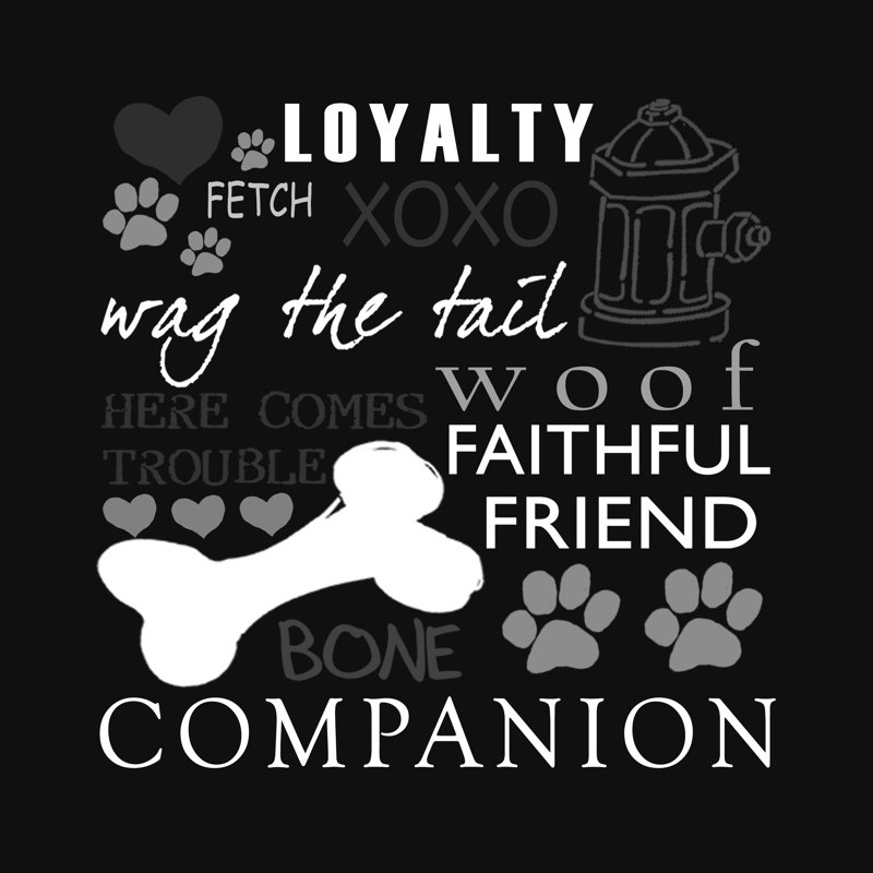 Big Doggie Words - Wrapped Canvas Print, 30cm H x 30cm W x 3.8cm D