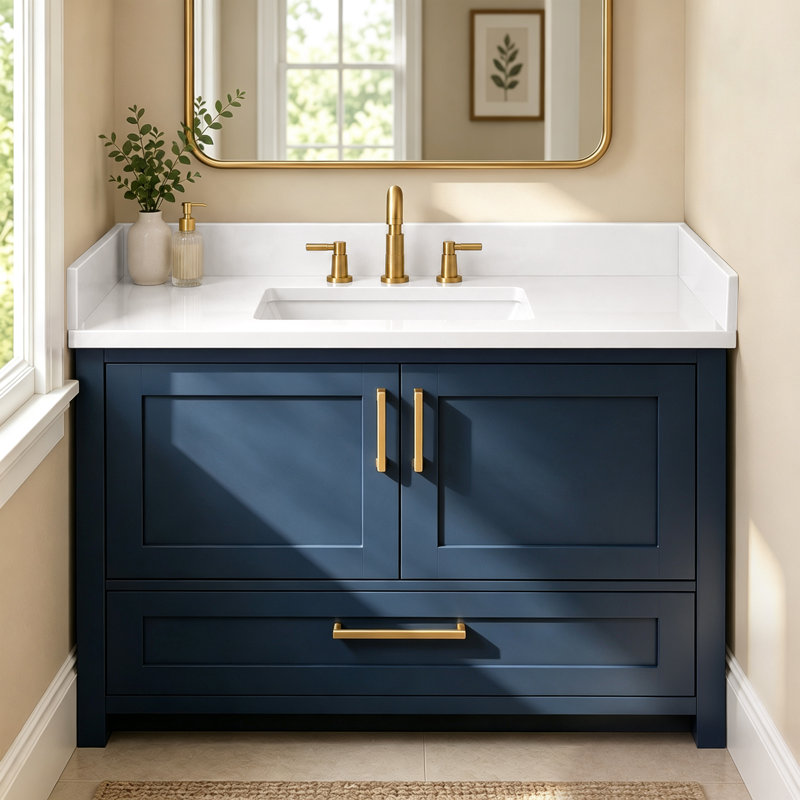 Dosseret de lavabo en surface solide de 61 cm (L) x 10 cm (H) pour comptoir de salle de bain, blanc