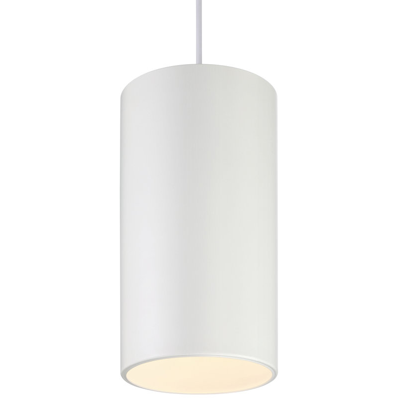 Luminaire suspendu cylindrique 1 lumière, Blanc mat