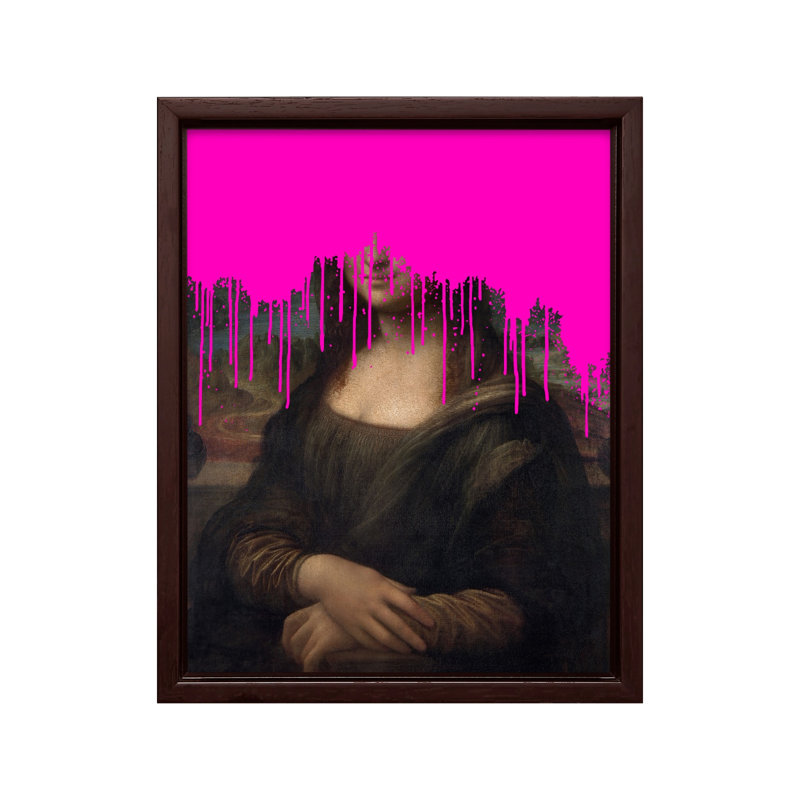 Portrait altéré de la Joconde no 4, 24"H x 32"W, Canvas, Brown Framed