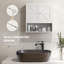 Armoire de salle de bain murale, armoire de rangement murale avec tablette ouverte et tablette réglable