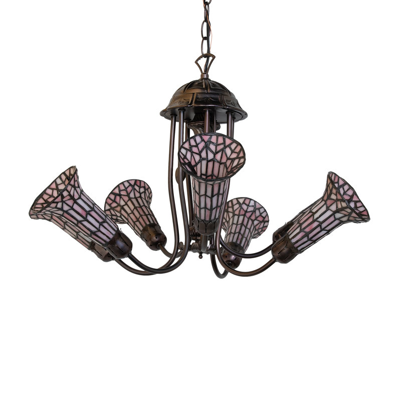 Lustre linéaire moderne à 7 lumières Gaynelle, Mauve