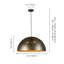 Luminaire suspendu en forme de dôme perforé à 3 lumières pour îlot de cuisine-567336627