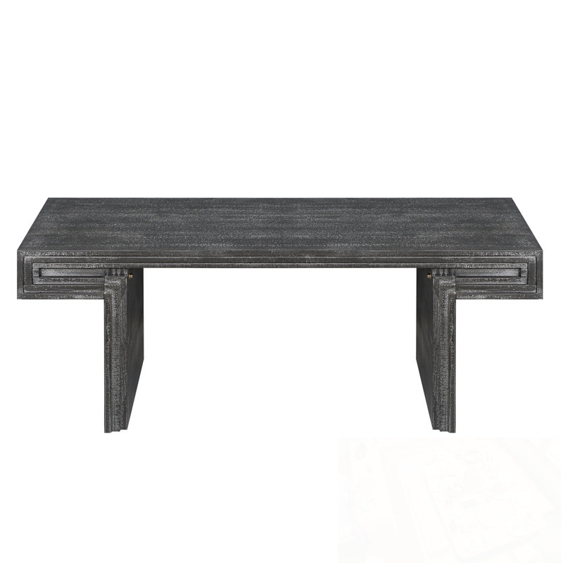 Rectangular ffee Table with sturdy wooden legs, Black