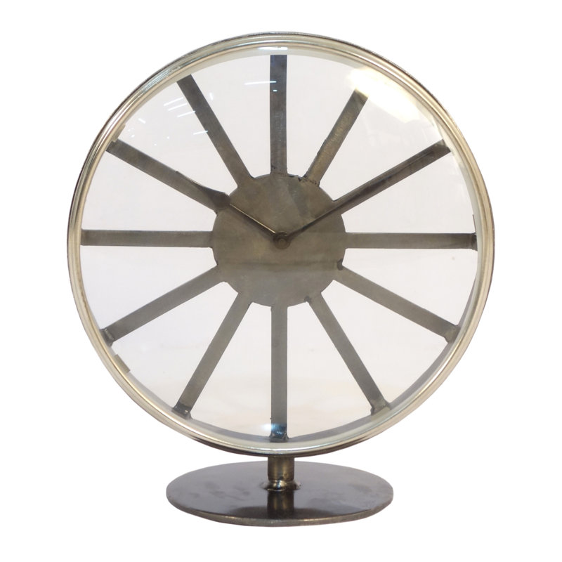 Horloge en fer forgé Valor - l 12 po x L 6,5 po x H 13,4 po - Argent