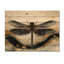 Mouche de libellule dorée vol d'élégance - décoration murale en bois animal libellule - sur bois de pin naturel-1050418103