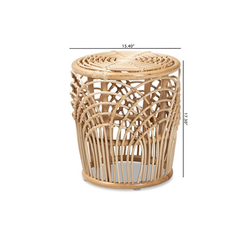 Naoma 17.3'' Rattan Tall Frame End Table