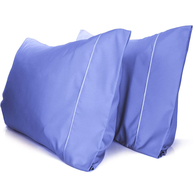 LuxClub 2 PC Violet Blue King Performance Microfiber Solid Pillowcase Set, Violet Blue, King Pillowcase