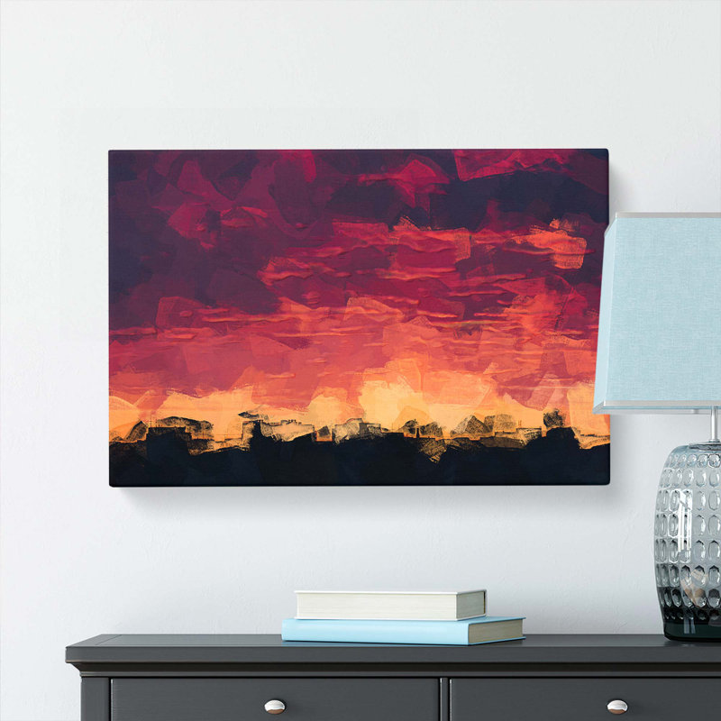 Flaming Skies In Abstract - Wrapped Canvas Print, 50cm H x 76cm W x 3cm D
