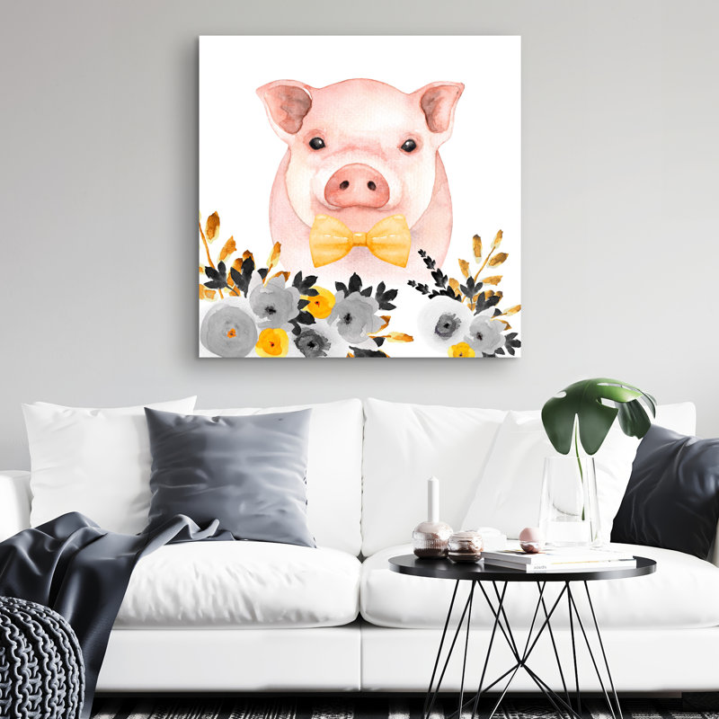 Chic pig - 32"x32" art on canvas