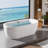71" Luxury Acrylic Freestanding Bathtub with Air Bubble & HydroJet Massage, Multi-Color LED Mood Lighting, Oversized Soaking Spa for Modern Bathrooms