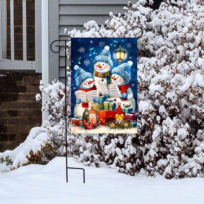Drapeau de jardin chantant des bonhommes de neige