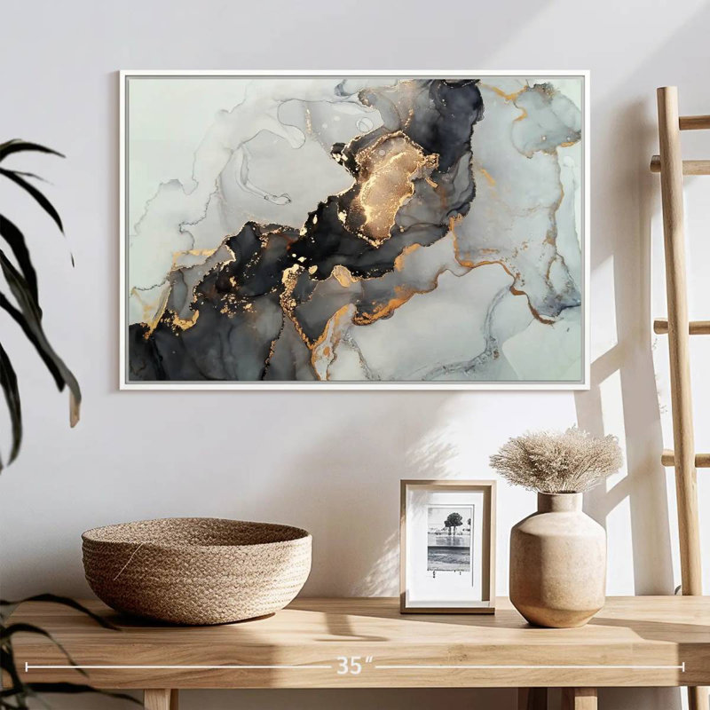 Luxury Abstract, 25" X 17", Floating Frame White