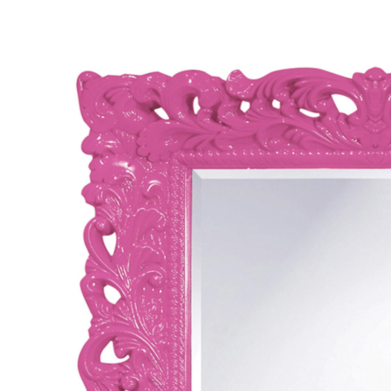 Luise Ornate Beveled Framed Accent Mirror, Hot Pink