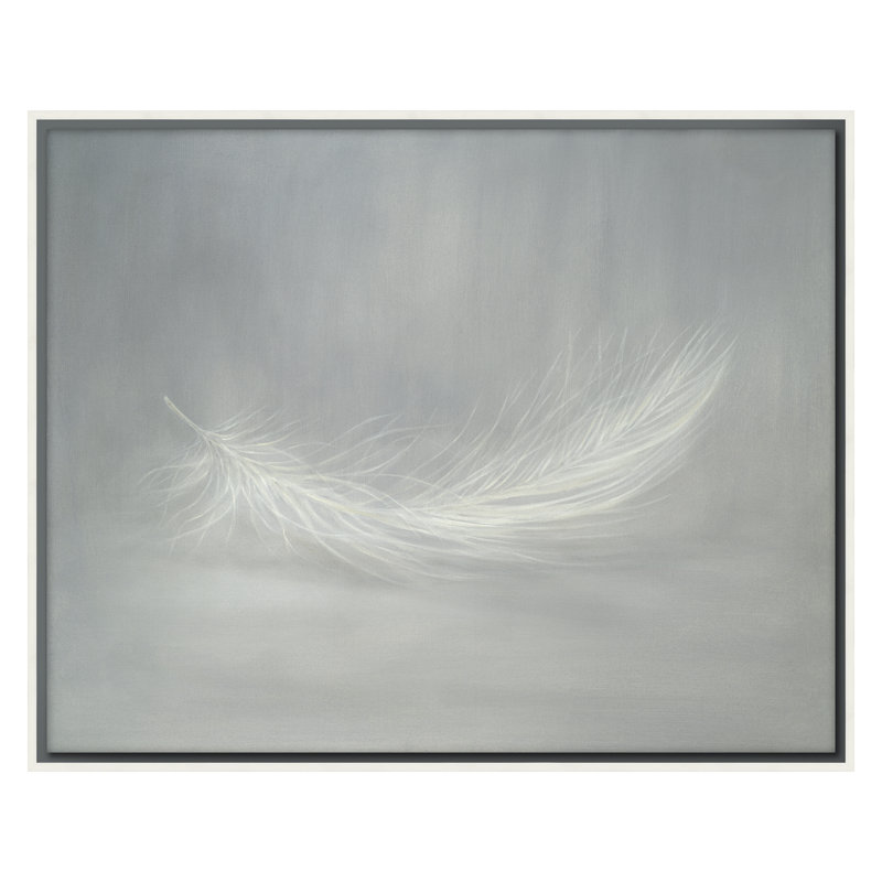 Small White Feather, 16" H x 20" W