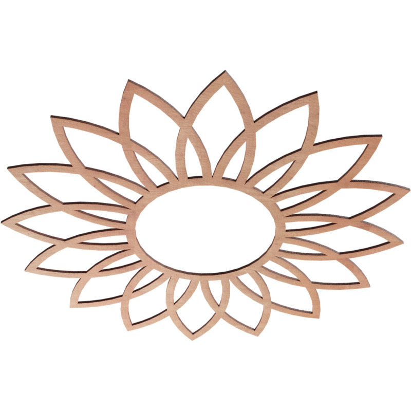 Médaillon de plafond en bois de marguerite, noyer 32 po x P 11 1/8 po x T 3/8 po, H 32 po x l 32 po x P 0,25 po, Cerisier