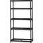 Étagère de garage réglable à 5 niveaux de 2000 lb, construction en acier noir, conception flexible et crochets pour planches de rangement robustes pour le garage, lb, acier, hauteur