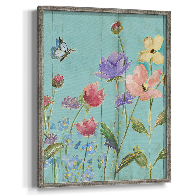 «Wildflower Flutter III», reproduction encadrée - bois massif 47723, H 30 po x l 24 po