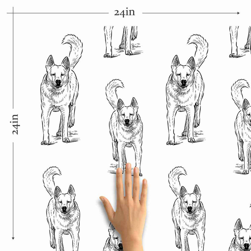 Panneau de papier peint adhésif pour chien, L 126 po x l 24 po