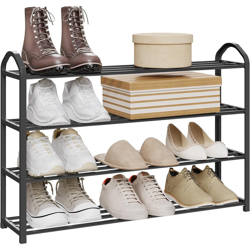 16 Pair Shoe Rack, Black