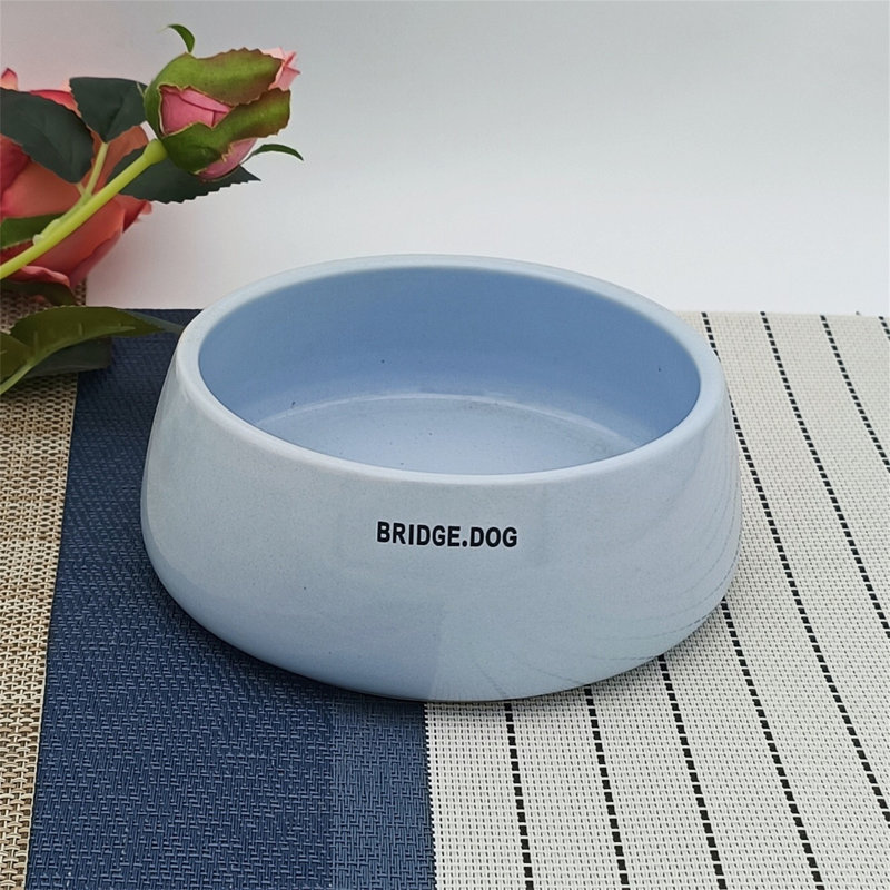 Bol en céramique épaissie pour animal de compagnie, Bleu