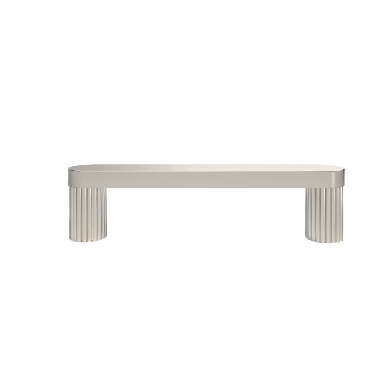 Poignée nervurée à barre / poignée avec tiges cannelées, Nickel poli, 3 3/4"