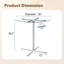 Table haute ronde en verre, table ronde de 36 po, plateau en verre trempé, support robuste à quatre colonnes chromé argenté, convient aux tables rondes transparentes dans les petits espaces.