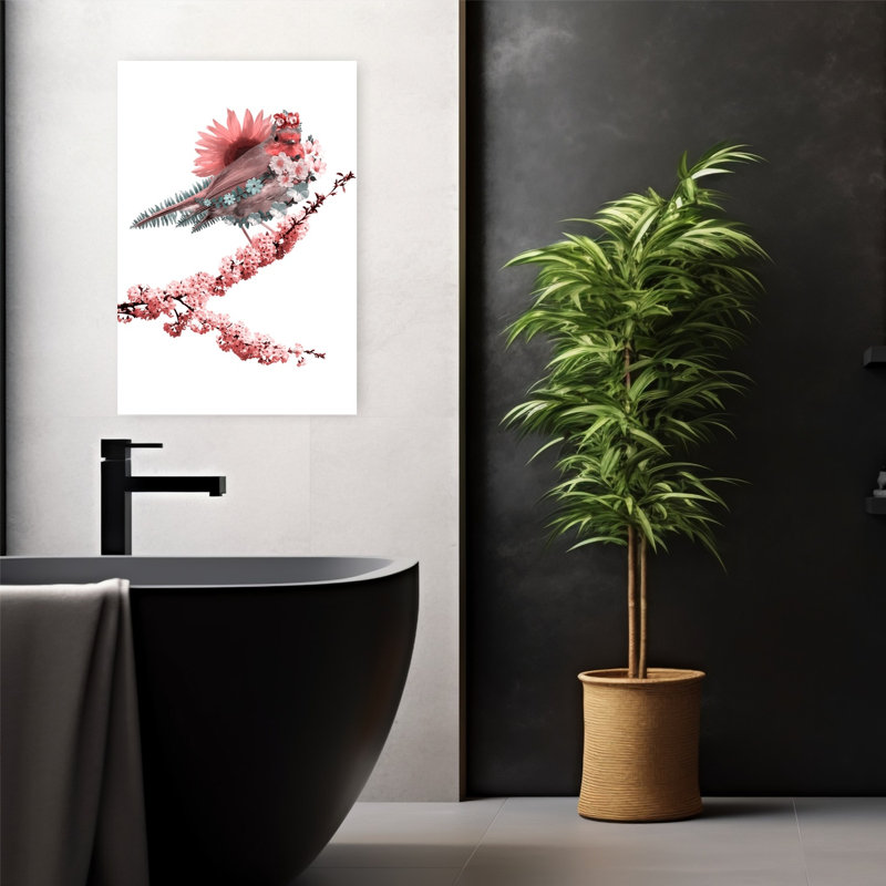 Whimsical Spring Robin 1 Piece Wrapped Canvas Wall Art, 60.96 cm H x 40.64 cm W