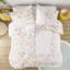 4 pièces d'édredon réversible en coton mauve / grand avec imprimé tigre et éléphant jungle - tissu lavable à la machine