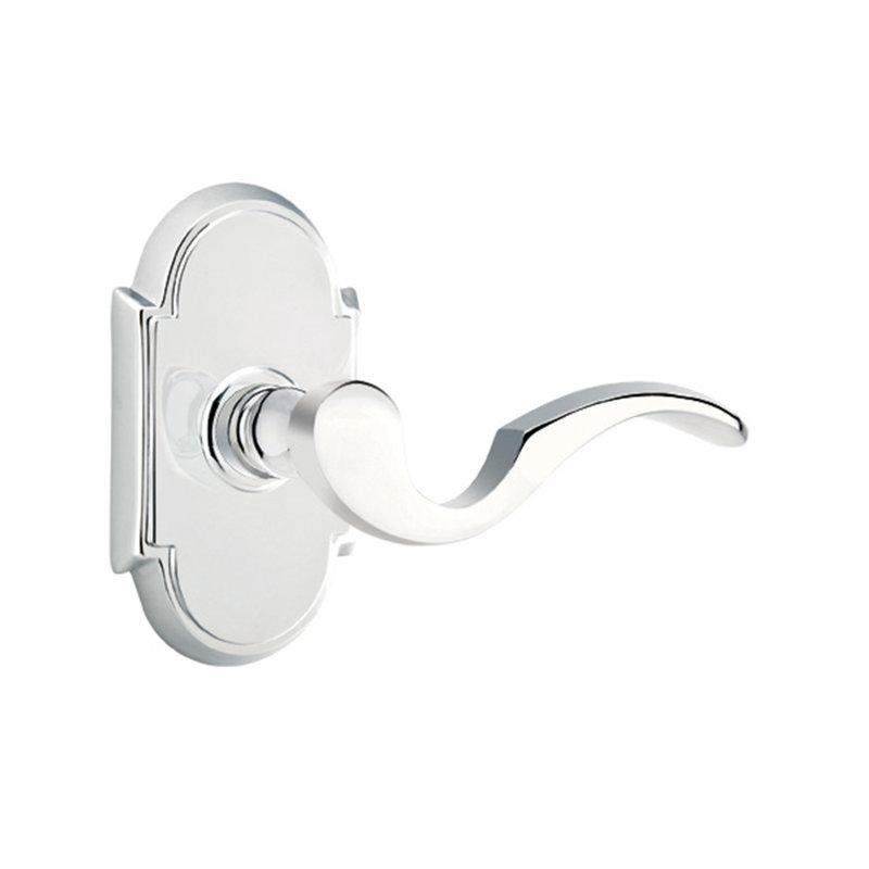 Poignée de porte à clé avec rosette Cortina, Gauche, Chrome poli, Oui