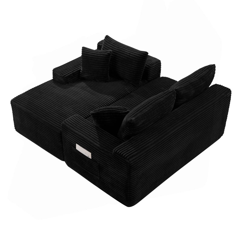 Canapé modulaire 106,3 pouces avec canapé modulaire en nuage et méridienne en L pour salon, chambre à coucher, aucun assemblage requis