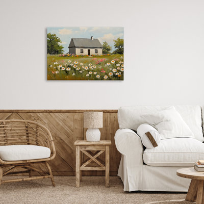 Toile «Cottagecore Daisy Field», conception par Franklyn Gregory