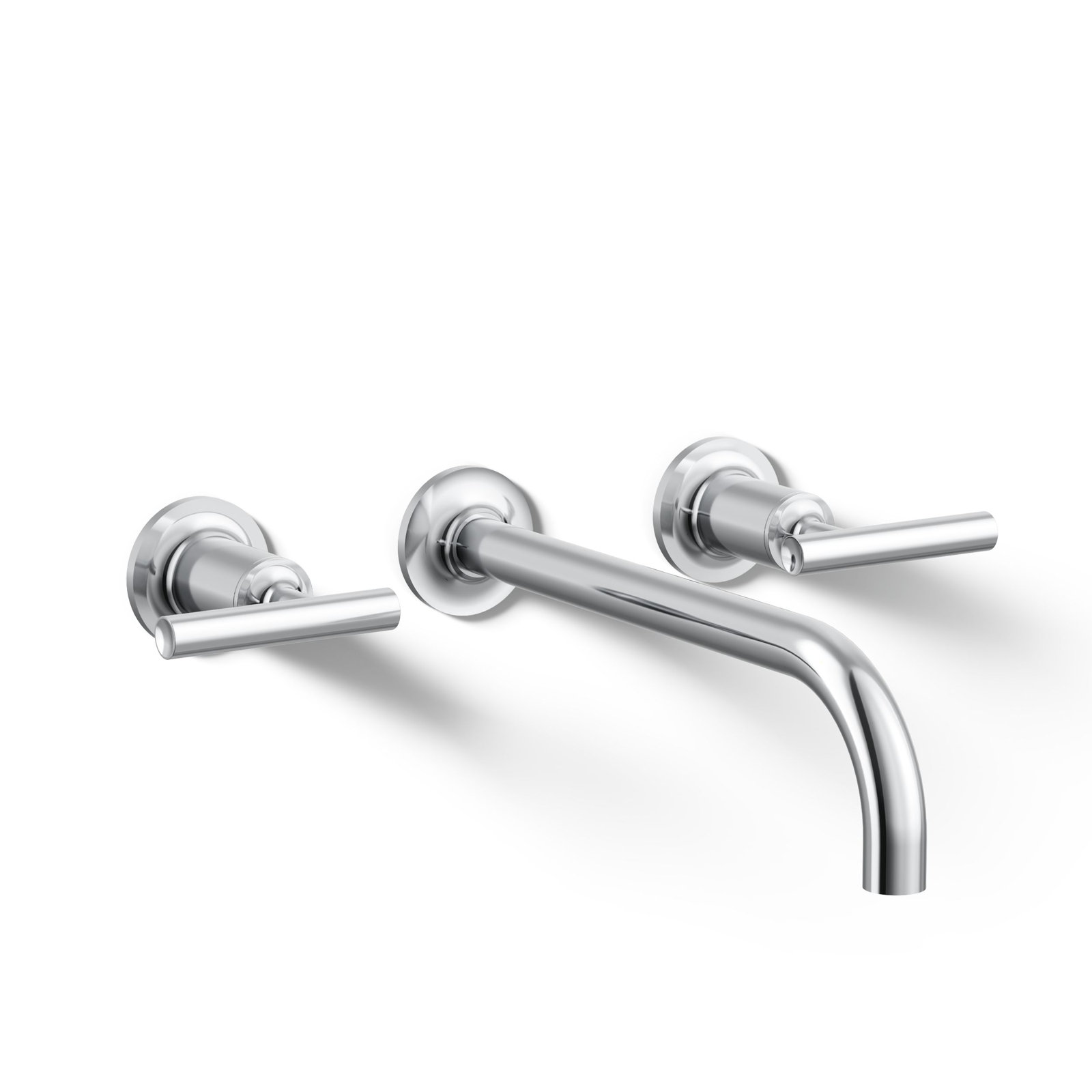 Purist Wall Mounted Bathroom Faucet, Polished Chrome, Lever Handle