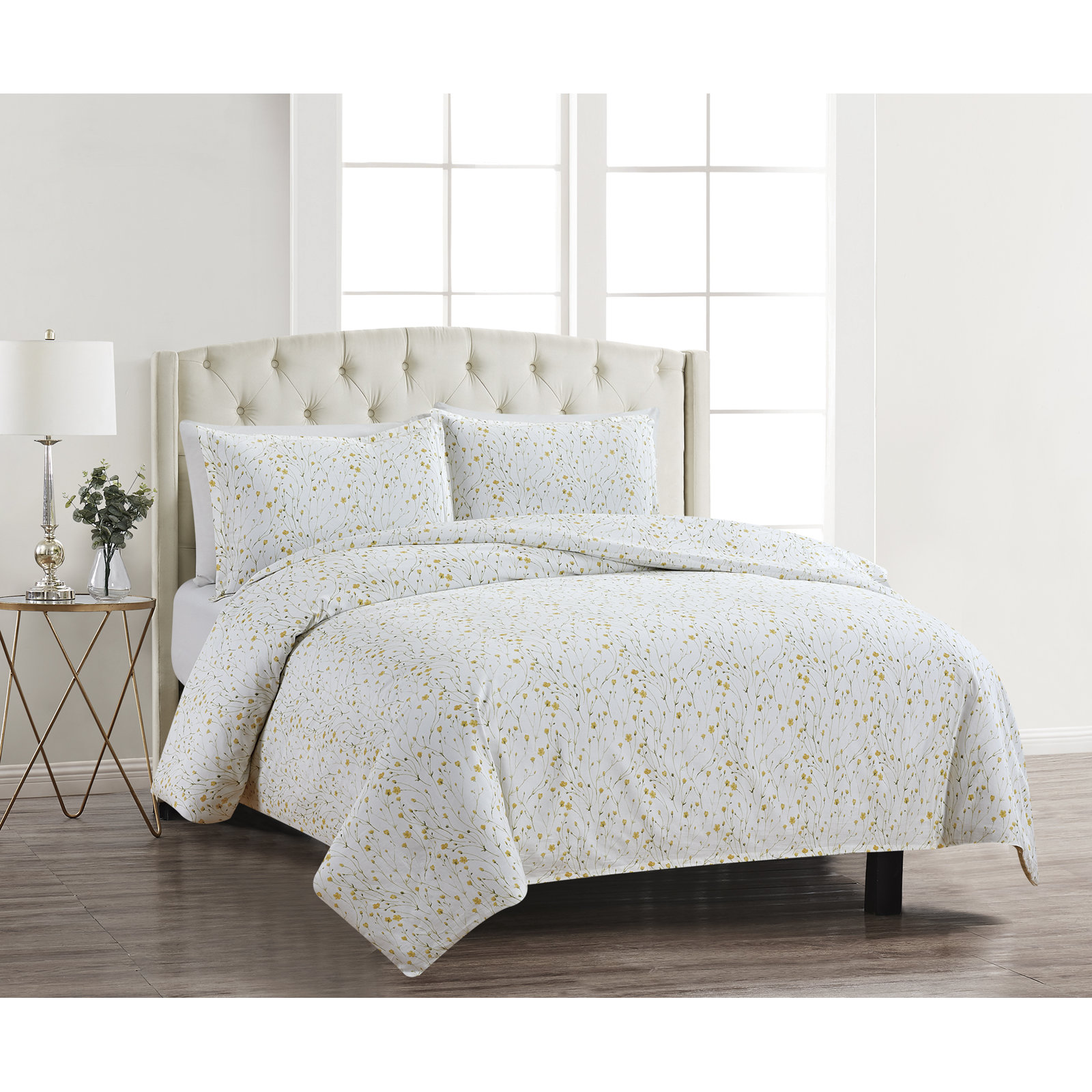 Adline Cotton Duvet Cover Set, Twin Duvet Cover + 1 Standard Sham