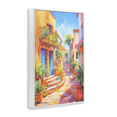 Vive ville méditerranéenne, art giclée encadrée par Andrea Haase
