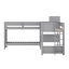 Lit superposé triple en L avec tiroirs, lit superposé simple en bois avec bureau-126097270