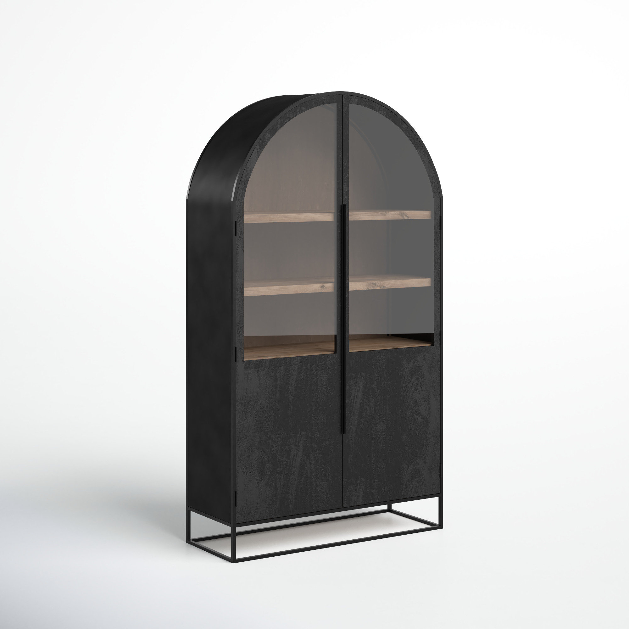 Clementine 85.5" Dining Cabinet, Black/Natural