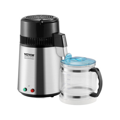 750w  Stainless Steel Water Distiller, 4l 1.05 Gallon Pure Water Purifier Filter For Home Countertop,   Silvery