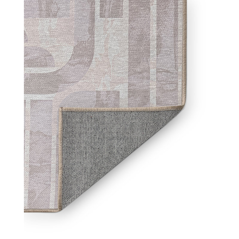 Savin Washable Abstract Indoor Rug, Square 5'