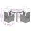  Ensemble repas de patio 5 pièces avec coussins en rotin de polyester noir