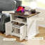 Table de chevet de ferme avec station de charge, grande table de bout de 24 po avec portes de grange-821736045-818192132