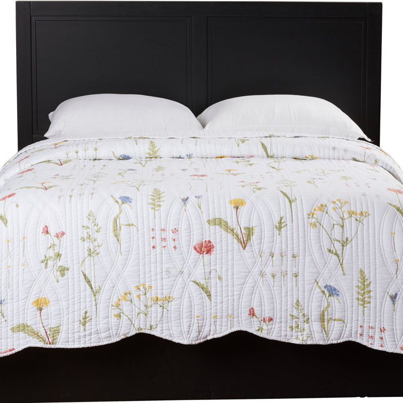 Cotton Floral Quilt, Queen Quilt