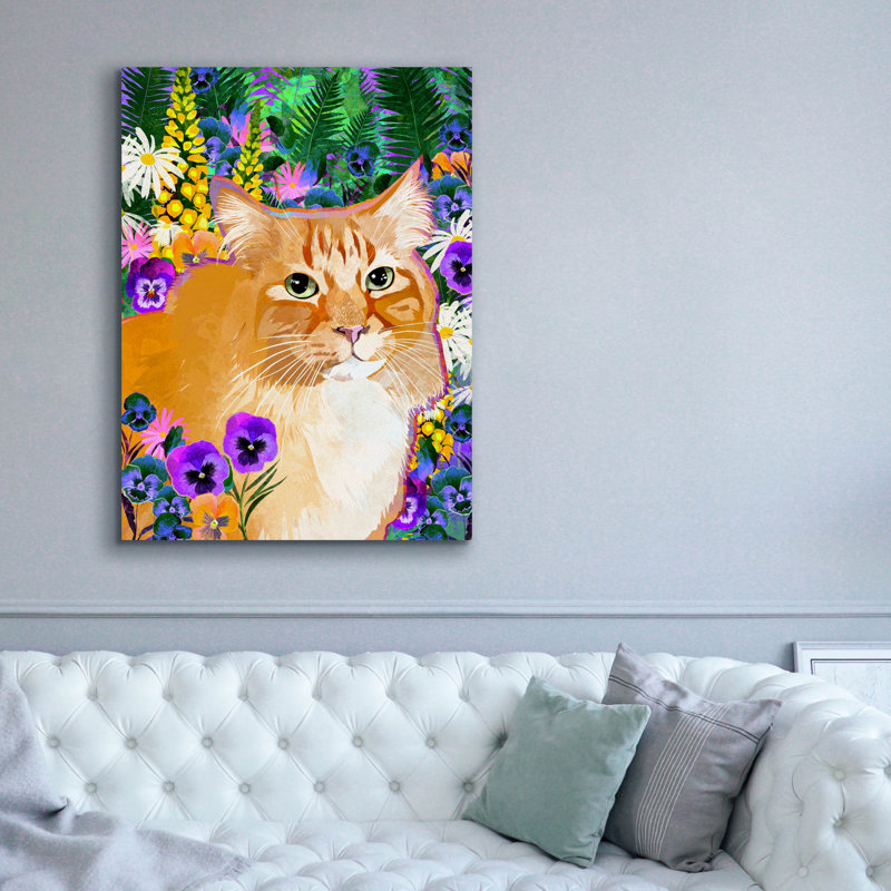 Toile épique Graffiti «Purple Pansies» par Thatgrubgirl, 40 po x 54 po, H 54 po x l 40 po